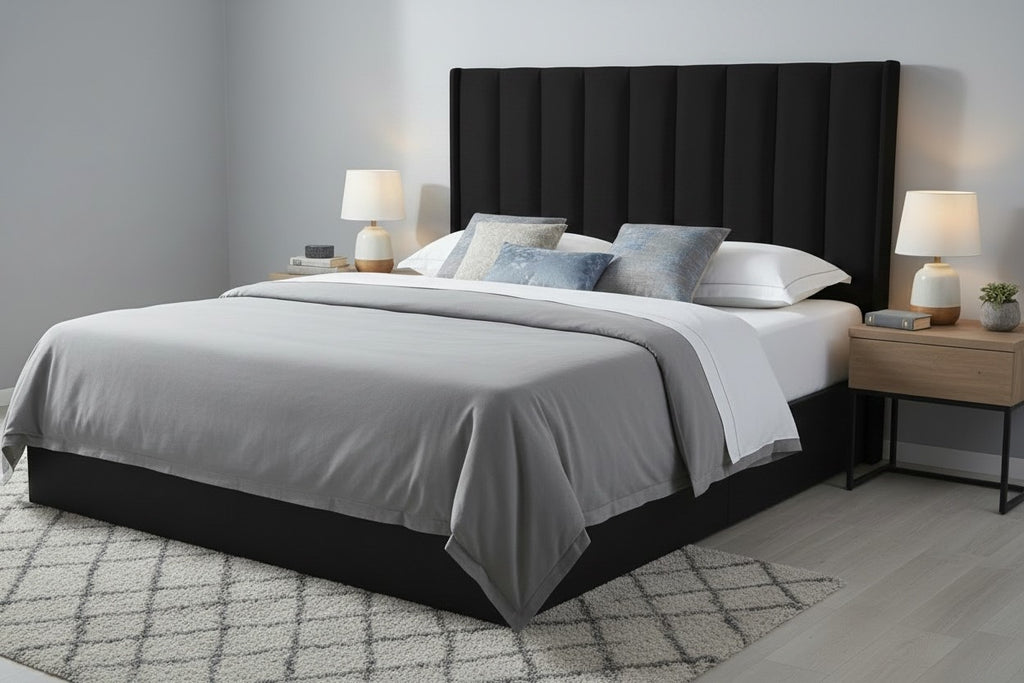 Black Channel Tufted Headboard (DOUBLE/QUEEN)