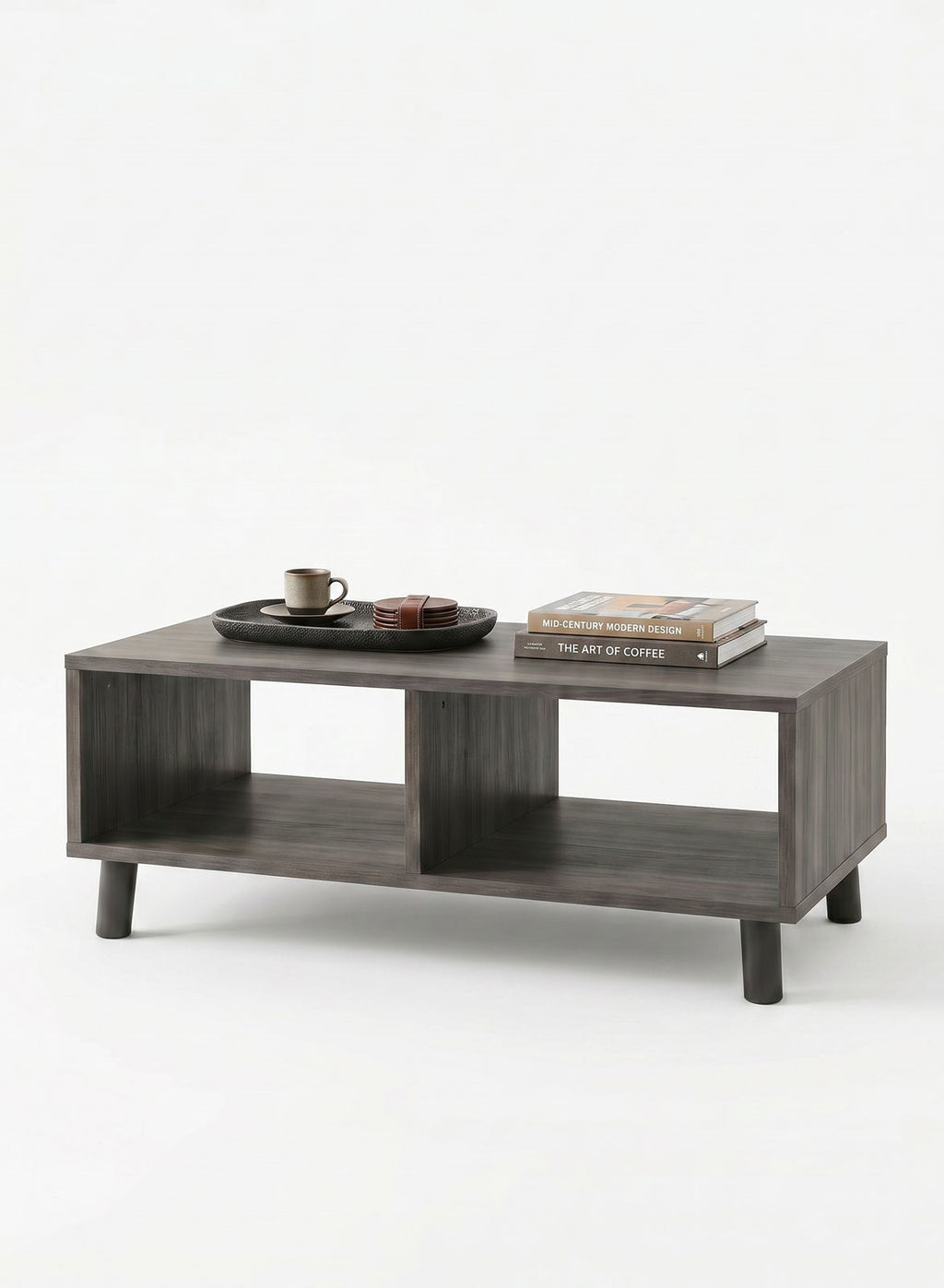 Dark Brown Storage Coffee Table (ASSEMBLY REQUIRED)