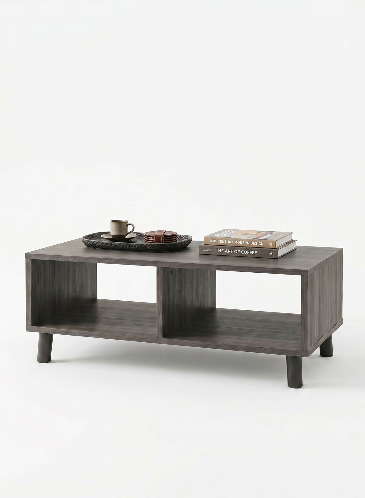 Dark Brown Storage Coffee Table (ASSEMBLY REQUIRED)