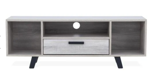 GREY TV STAND WITH DRAWER (ASSEMBLY REQUIRED)