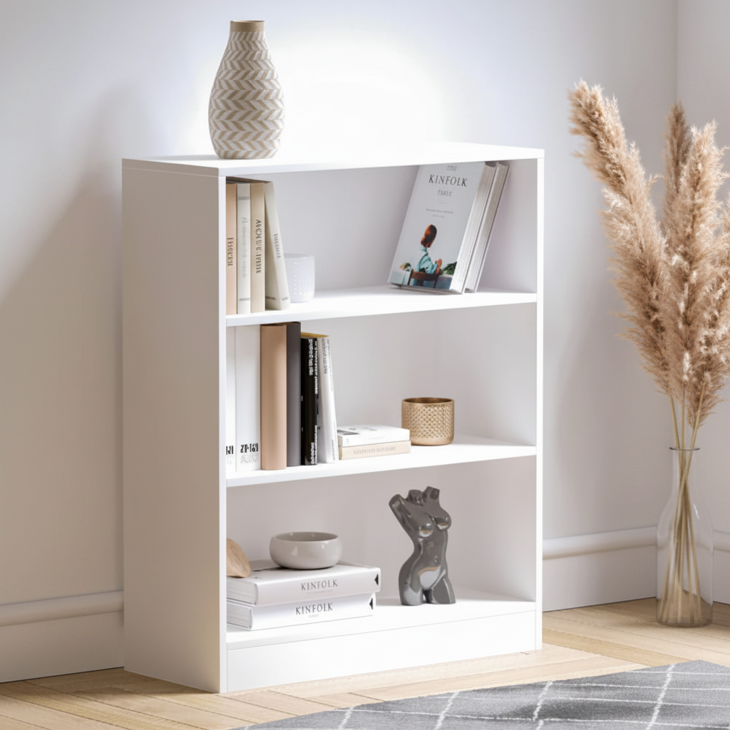 3-Shelf Bookcase styled lifestyle shot